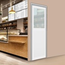 Interior Dutch Door, 24“x 80” Tempered Half Frosted Glass Split Single Doors, Farmhouse Pantry Doors Wood Prehung Doors for Proch Backyard Entries (White Half Frosted Glass, 24“x 80”)