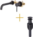 Oil Rubbed Bronze Single Handle Vanity Faucet and Bathroom Sink Drain Without Overflow