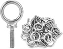 QWORK Eye Bolt, 50 Pack 1/4"-20 x 1 Marine Grade Stainless Steel Lifting Ring Threaded Eyebolt Machinery Shoulder Eyebolts