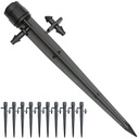 25 Pcs Drip Irrigation Emitters, Adjustable Flow 0-20 GPH Irrigation Drippers with Stake, Full Circle Flow Sprinkler Head, Micro Sprinkler for Garden Patio Lawn Flower Bed