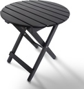 HOMESTEAD Folding Adirondack Round Table, Patio Side Table, FSC Acacia Wood, Fully Assembled and Ready to Use (Black)