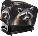 2 Slice Toaster Cover with Pocket Universal Size Toasters Dusts Covers Raccoon Bread Machine Cover & Protection Bread Machine Protector Small Kitchen Appliance Covers