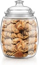 Large Cookie Jars with Lids Airtight, Clear Cookie Jar for Kitchen Counter Decorative - 135oz Acrylic Candy Jar with Silicone Seal, 6.49'' x 9.44''