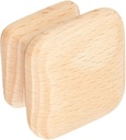 Laurey 32301 1 1/2-Inch Natural Wood Square Knob