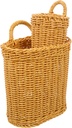 2pcs Hanging Storage Baskets Rattan Woven Kitchen Organizers Multi-purpose Decor Toy Storage Bins
