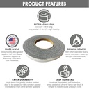 1/2" x 1/8" LavaLock High Temp BBQ Gasket Smoker Seal for Nomex Door Lid, Self Stick Grey