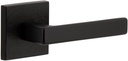 Viaggio QADMLNLUS_SD_RH Motivo Solid Brass Non-Turning One-Sided Dummy Door Lever with Lusso Lever and Quadrato Linen Backplate - Satin Black