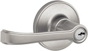 J-Series by Schlage Torino Door Lever with Standard Trim, Keyed Entry Lock, Satin Stainless Steel, J54 TOR 630