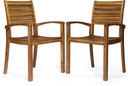 Christopher Knight Home Watts Outdoor Acacia Wood Dining Chairs, Teak Finish (Set of 2)