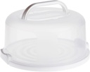 Juvale Round Cake Carrier - Secure Lid & Handle Storage Container - Collapsible Reusable Plastic Container for Cakes, Pies & Cupcakes - 12" Dia x 5.9" H