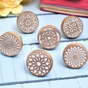 IndianShelf 18 Pack- Boho Knobs- Wood Knobs for Cabinets and Drawers- Natural Wooden Dresser Knob- Wooden Knob- Unique Wood Drawer Pulls- Drawer Pulls- Cabinet Door Handles