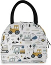 Lunch Bag Tote Bag, Travel Picnic Organizer Lunch Holder Childish Truck Excavator Handbags Lunch Bag Box for Office