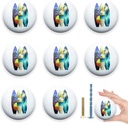 Surfboards with Palm Trees Ceramic Drawer Knob Set of 8 1.5" Beachy Kitchen Cabinet Furniture Handles Dresser Drawer Knobs and Pulls