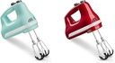 KitchenAid 6 Speed Hand Mixer Bundle with Flex Edge Beaters - KHM6118, Empire Red