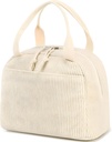 Corduroy Insulated Lunch Bag for Women – Cute Leakproof Reusable Lunch Tote, Small Cooler Bag with Large Capacity, Lightweight & Stylish Lunch Box for Work, Picnic, Travel (Corduroy beige)