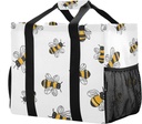 SUABO Cute Bee Reusable Grocery Bags Shopping Bags Kitchen Travel Tote Bag Washable Beach Bag