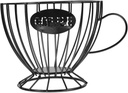 Coffee Holder Capacity Iron Storage Basket for Desktop Versatile Snack and Fruit Organizer Elegant Coffee Holder for Kitchen Countertop and Sturdy Design