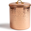 NuSteel Hammered Copper 1 QT Stainless Steel Canister, Beautiful Food Storage Container for Kitchen Counter, Tea, Sugar, Coffee, Caddy, Flour Canister with Rubber Seal lid,TG-843C-1