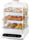 800W Electric Food Steamer, Three-Layer Large-Capacity Electric Steamer 10S Quick Steam Release Suitable for Steaming Eggs, Sweet Potatoes Cornfish