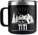 Titi Camping Tumbler 14 Oz Coffee Mug - Titi Tumbler - Titi Camping Gifts - Fathers Day Gift - Titi Mug - Birthday Gift Ideas For Titi - Gifts For Campers Outdoors, 16oz, Transparent