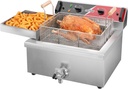 CROSSON 24Lbs Electirc Triple Basket Turkey Fryer With Oil Drain Spout,Oil Drain Rack,Commercial Countertop Donut Deep Fryer To Fry a Whole Fish or Turkey