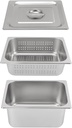3 Pack Steam Table Pan 1/2 Size 4 Inch 6 Inch Full Size Pan Commercial Food Pans Steam Table Pan Cover Restaurant Supplies for Party Restaurant Kitchen