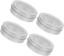 4pcs Stylish Round Tin Box Lids Window Storage Containers for Holiday Cookies
