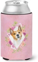 Caroline's Treasures CK4115CC Basenji Pink Flowers Can or Bottle Hugger Cooler Washable Drink Sleeve Collapsible Beverage Insulated Holder, Can Hugger, Multicolor