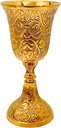 GUAAFA Medieval Goblet Vintage Chalice 6" - 1x Handmade Brass Drinkware for Royal Wedding Anniversary Christmas Gifts 7oz -King Arthur Renaissance Ceremonial Wine Glass (Duke & Duchess Goblet)