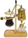 DS&DV Vintage Belgium Pot Luxury Family Balance Syphon Siphon Coffee Maker,Gold Color Belgium Pot for Camping and Traveling Personal Coffee Bar (Gold Coffee Maker)