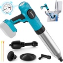 Electric Toilet Plunger Compatible for Makita 18v Battery(NO Battery), Cordless Toilet Plungers with Auto-Pressurized, NO Splashes & 3 Heads, Drain Unclogger Tool For Bathroom Shower Floors(Bare Tool)