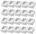 PRETYZOOM 50pcs Elegant Cake Box with Window Multiuse Pastry Containers for Cupcakes Cookies and Desserts Stylish Takeaway Packaging for Bakeries and Events