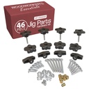 46 Piece T Track Bolts and Knobs Kit, 1/4" x20 T Bolts & Threaded Knobs, T Track Accessories for Woodworking, Build Your Own Woodworker Jigs and Fixtures, T-Track Parts Hardware Set (1/4" x20)