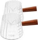 ABOOFAN 2pcs Glass Measuring Cup for Espresso Frothing Pitcher Coffee Mug Handle for Portion Control and Versatile Use Kitchen