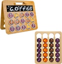 Coffee Pod Holder, K Cup Holder for Countertop, Bamboo Coffee Pod Stands for Counter and Adhesive Coffee Pod Holder for Nespresso Vertuo Line, Coffee Pod Storage, Holds 20 Pods