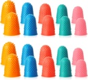SATINIOR 20 Pcs Rubber Fingers Tip Fingers Protectors Covers Thimble Money Counting Collating Writing Sorting Protectors Hot Glue Wax Rosin Resin Collating Writing Task Scrap(Xs S M L XL,5 Colors)