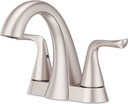 Pfister Willa Bathroom Sink Faucet, 4-Inch Centerset, 2-Handle, 3-Hole, NSF Certified, Spot Defense Brushed Nickel Finish, LF048MALGS