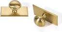 SAILING 10 Pack Cabinet Knobs- Champagne Bronze Single Hole Square Base Plate Drawer Handles Cabinet Handles Kitchen Bedroom Dresser Drawer Handles