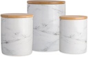 DII Kitchen Accessories Collection Ceramic, Canister Set, 4.5 Cup/3 Cup/1.25 Cup, White Marble