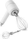 Cordless Hand Held Mixer 3 Speed and Stainless Steel Beaters (White)