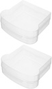 3sets 2pcs Transparent Bread Preservation Boxes Airtight Sealable Containers for Sandwiches Crack Resistant Microwave for Kitchen Camping Travel 2pcs*3