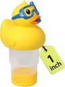 1 inch Mini Pool Chlorine Floater ONLY for 1" Tablets Mini Floating Pool Chlorine Dispenser for Pools, Hot Tub, Classic Duck