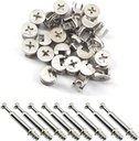 25Pcs Furniture Connecter Fixing Screws Eccentric Cam Lock with Metal Self-Ttapping Dowels Screws for Wardrobe Drawer Cabinet Furniture Panel Connecting 1 Style