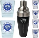 R and R Imports Christopher Newport Captains Officially Licensed Collegiate Barware Set – 7-Piece Cocktail & Whiskey Glass Gift Pack