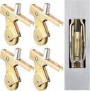 4 Pack Heavy Duty Steel Sliding Screen Door Rollers 1 Inch Smooth-Glide Roller with Spring-Loaded Arm, Adjusting Sleeve and Screws for DIY Repair, Screen Door Maintenance