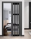 Accordion Door Modern Accordion Doors Black, Folding Closet Doors Sliding Panels with Top Track & Handle, Interior Doors Screen for Pantry Bedroom, Custom Colors(48x80in(122x203cm))