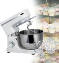 Electric Kitchen Mixer, Large Capacity Mixer, Food Mixer, Dough Blender, with Dough Hook and Stainless Steel Egg Basket and Mixing Paddle, Maximum Power 1500W Blender,White