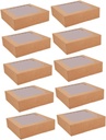 10pcs Transparent Window Cake Boxes Bakery Packing Box for Muffins Cupcakes Convenient Case for Homemade Treats for Various Occasions and Events