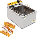 12 L Commercial Corn Dog fryer Korean Corndogs Hot Dogs Maker Machine Waffle Stick Maker Mozzarella with 8 detachable hooks for Snack Stainless Steel