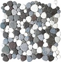 Sliced Pebble Stone Tiles Grey White Mosaic Tile for Shower Floor Anti-Slip [5 Sheets]